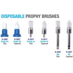  Premium Plus Disposable Prophy Brushes (100 pcs) - Screw-In, Flat